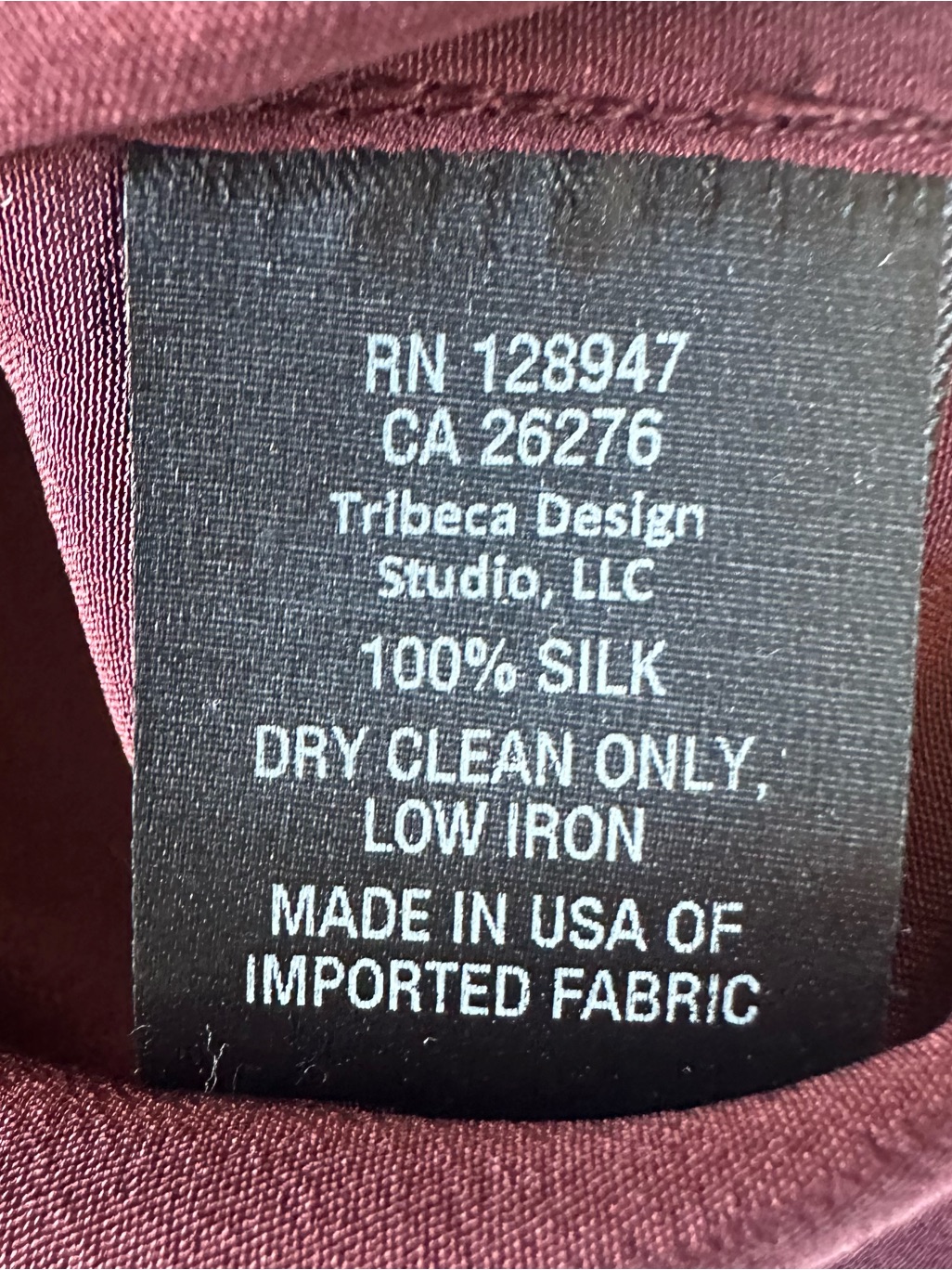 Nili Lotan Women S Gaia Top 100% Silk Crepe De Chine Claret Button Up Minimalist — image 5 of 8